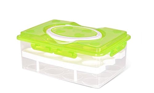 Gamelle avec Poignée Double Étage pour Conserver les Oeufs, couleur verte