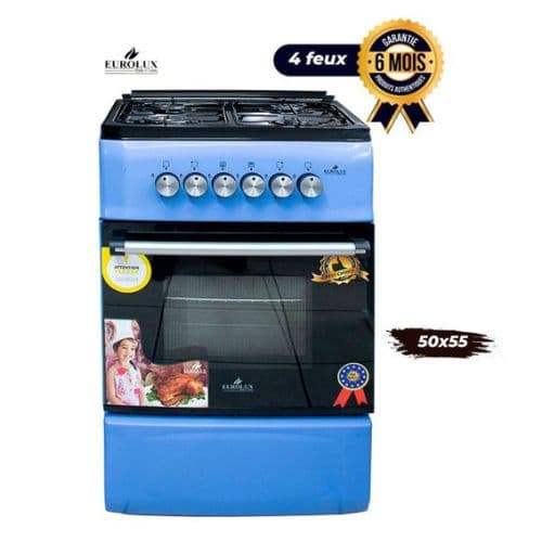 Cuisinière EUROLUX, 4 bruleurs, 50X55cm, garantie 6mois