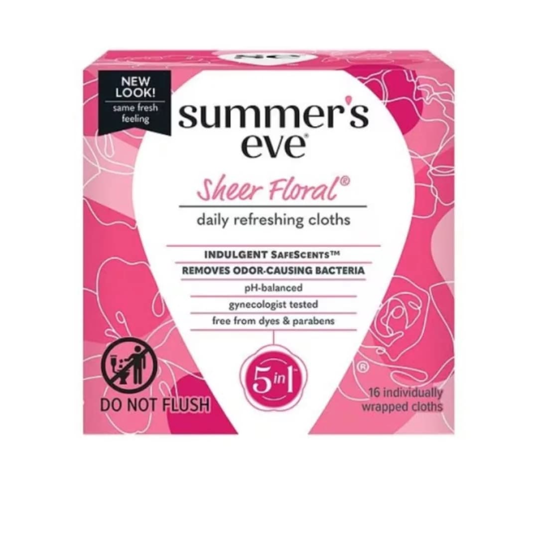 Lingettes nettoyantes florales transparentes SUMMER'S EVE 16unités